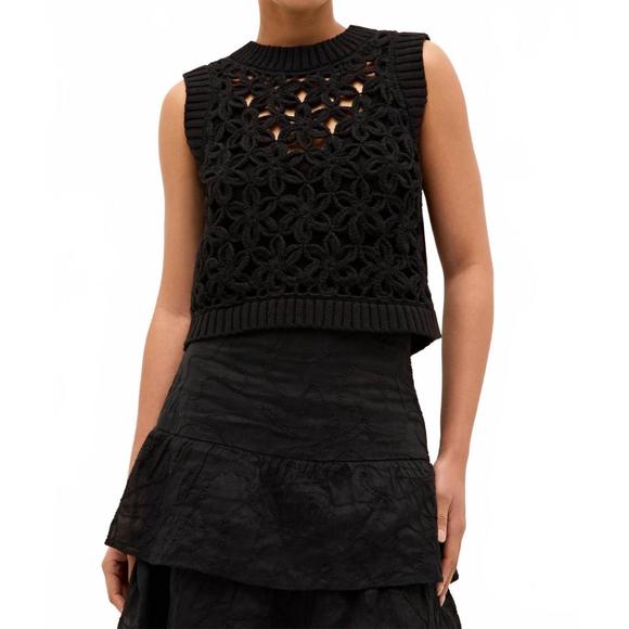 NEW MARIE OLIVER thea shell top in black